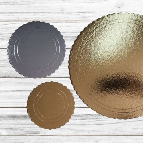 Imagen de Base 28 cm diámetro x 2 mm de espesor , color dorado y plateado