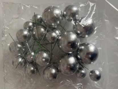 Imagen de Esferas plateadas x 20