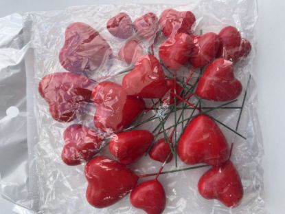 Imagen de Esfera corazón rojo x 20