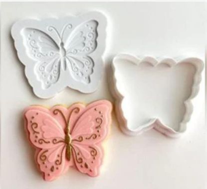 Imagen de Cortante grabador mariposa para galletas