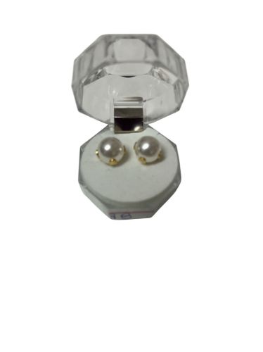 Imagen de Caravanas  perlas en acero quirúrgico